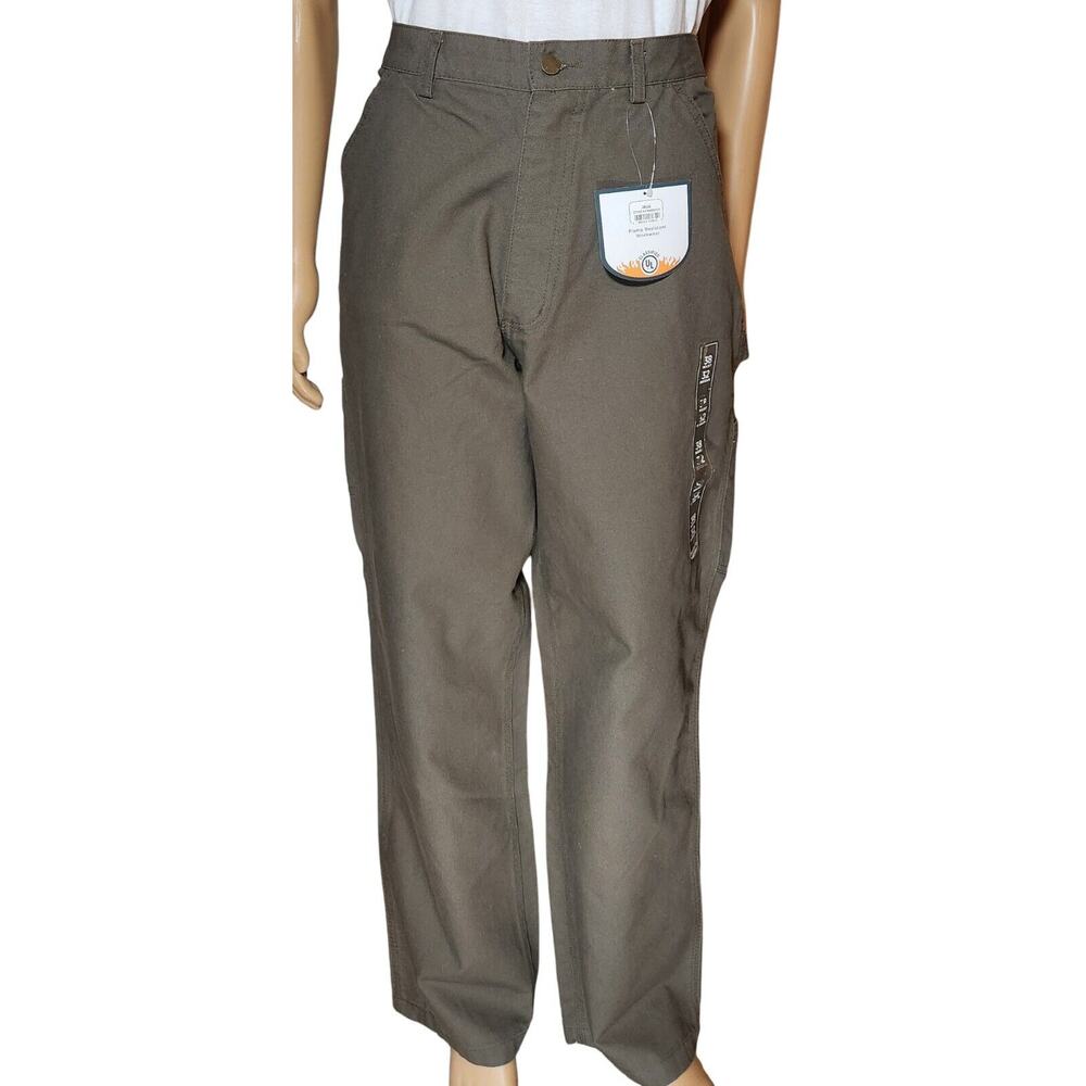New Rasco FR Flame Resistant Field Carpenter Pants 38x(32 Actual 33") Green Duck